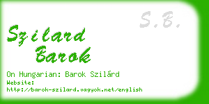 szilard barok business card