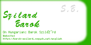 szilard barok business card
